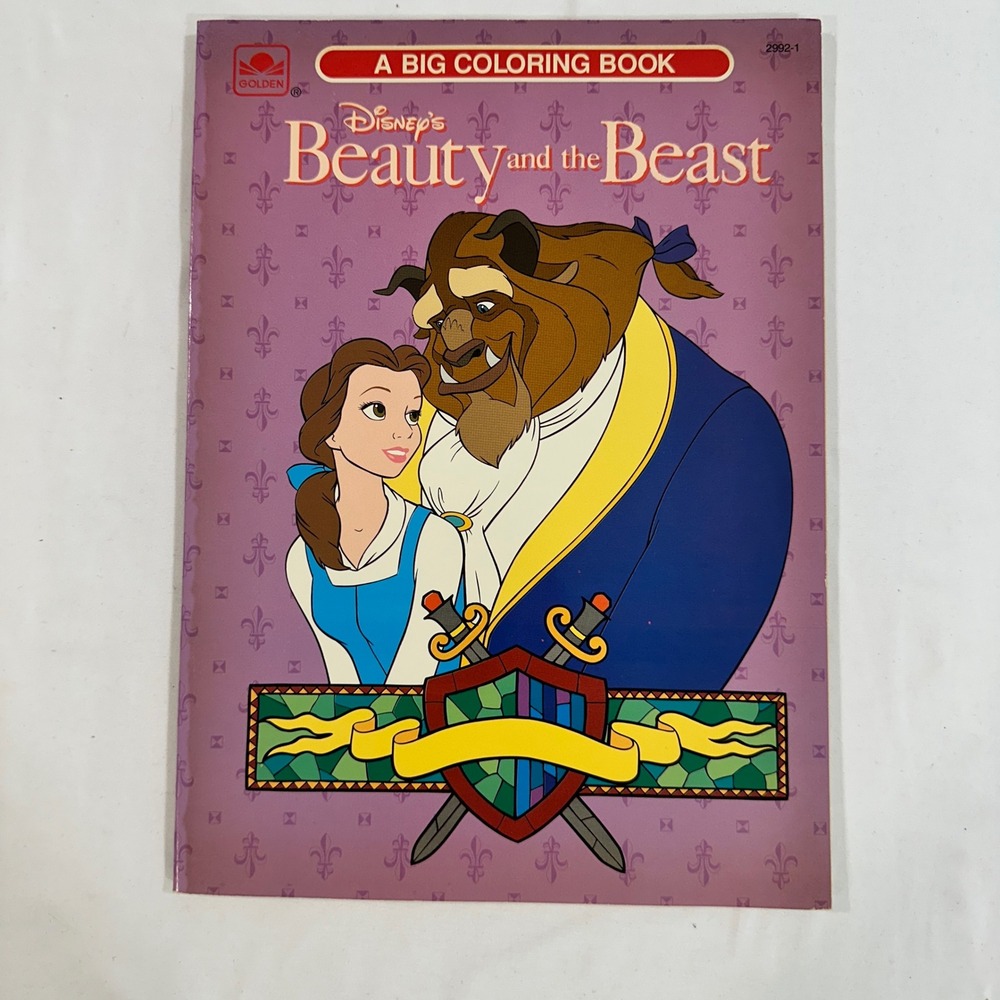 Golden Disney Beauty and the Beast Coloring Book Vintage 1992 Unused Paper Belle